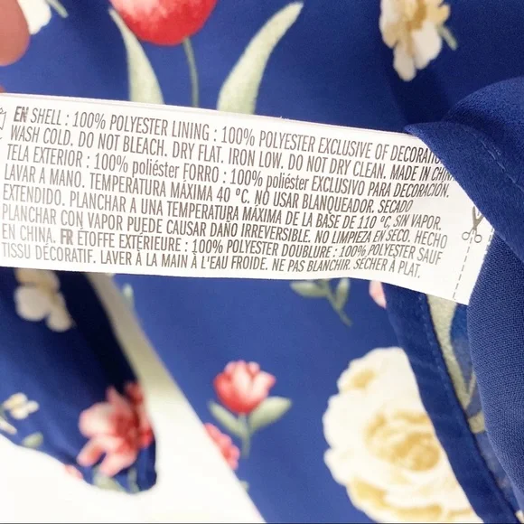 NEW Forever 21 Blue Floral Print Pleated Mini Dress S - Picture 7 of 7